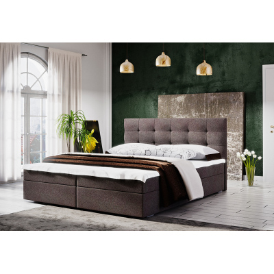 Moderní postel 140x200 STIG II s úložným prostorem  - hnědá