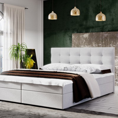 Moderní postel 160x200 STIG II s úložným prostorem - béžová