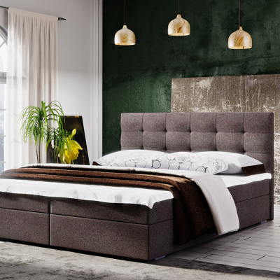 Moderní postel 160x200 STIG II s úložným prostorem  - hnědá
