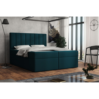 Čalouněná postel boxspring 120x200 SAMANTA - modrá 3