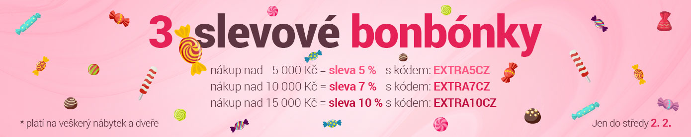 Extra slevy 5–10 % na všechen nábytek a dveře