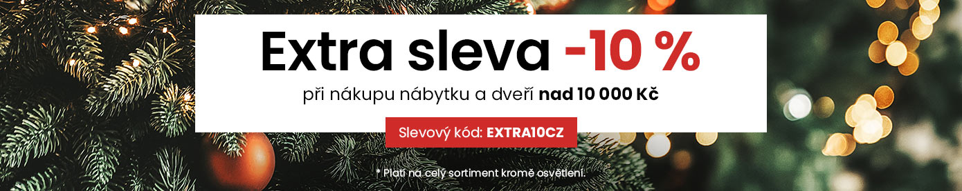 Extra sleva 10 % při nákupu nábytku a dveří nad 10 000 Kč