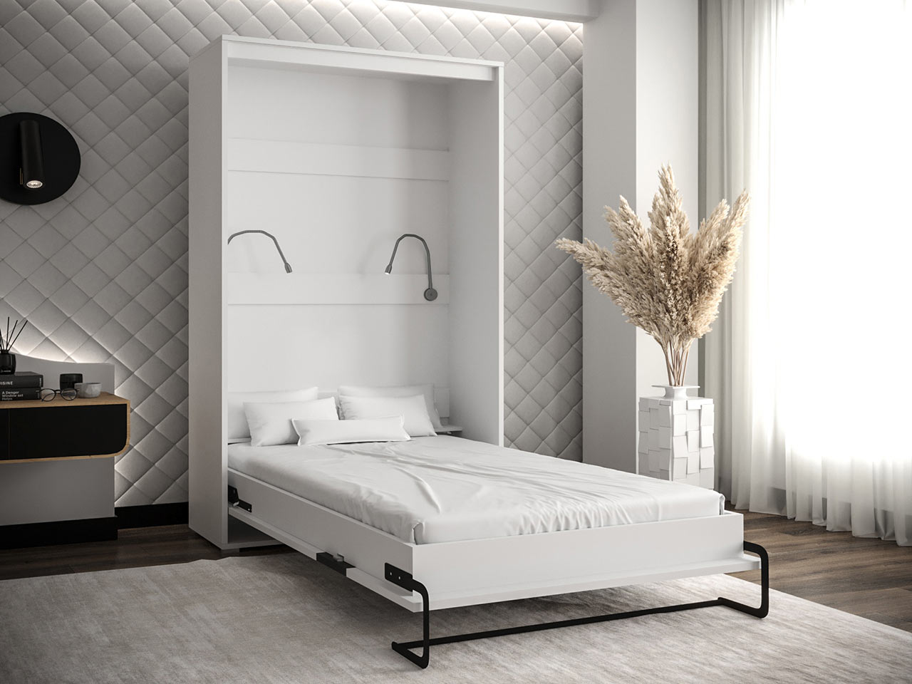 Praktická výklopná postel Hazel 120 – bílá / old style